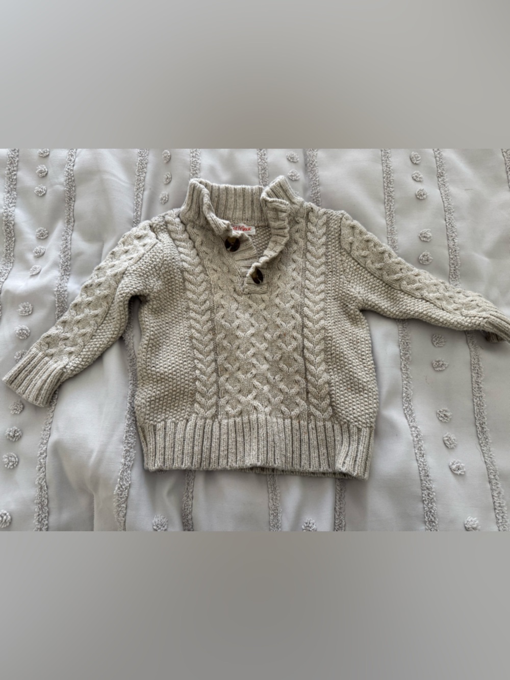 Cat & Jack Chunky Cable-Knit Turtleneck Sweater in Light Beige